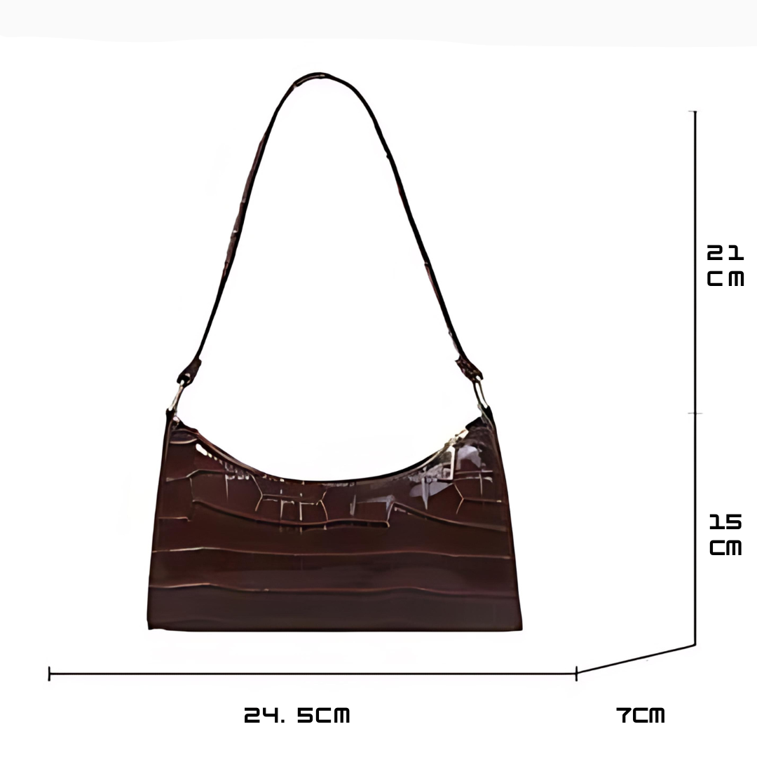 Women's Shiny Leather Bag with Spacious Interior for Work