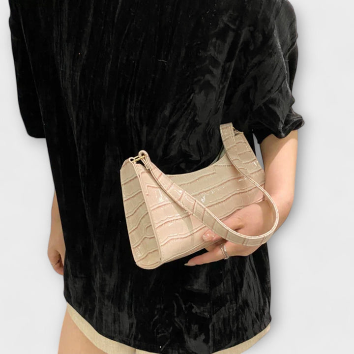 Women's Shiny Leather Bag with Spacious Interior for Work