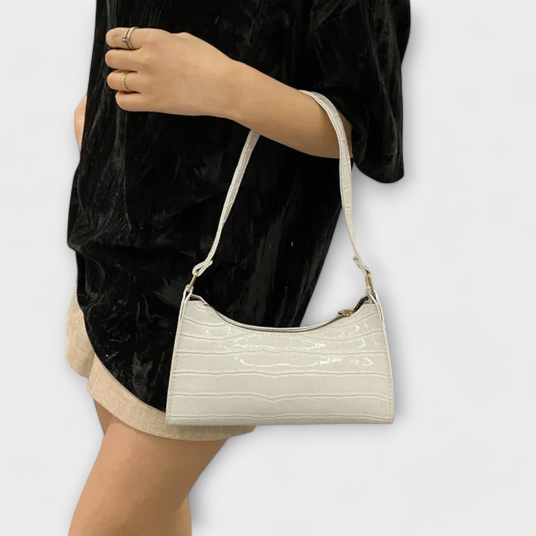 Women's Shiny Leather Bag with Spacious Interior for Work