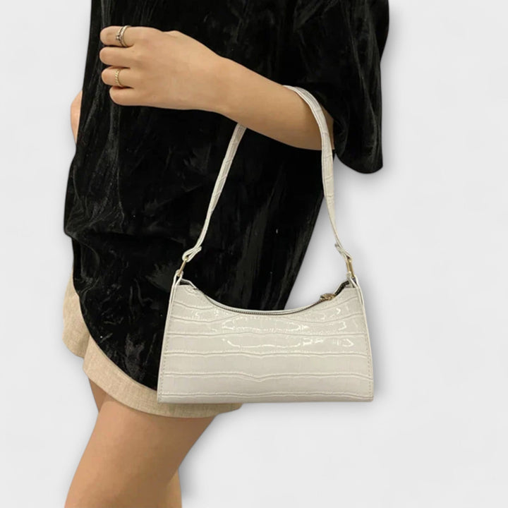 Women's Shiny Leather Bag with Spacious Interior for Work