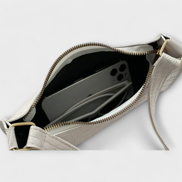 Women's Shiny Leather Bag with Spacious Interior for Work