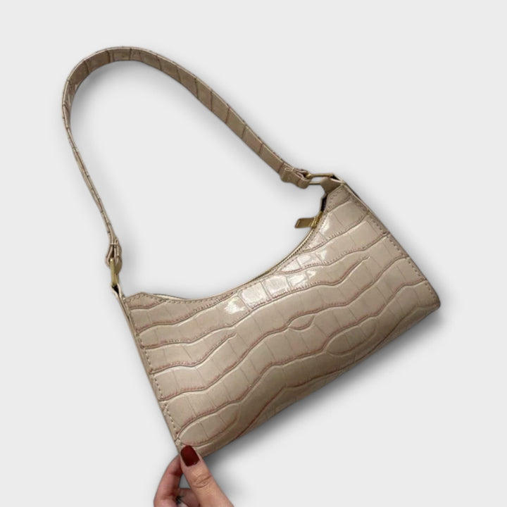 Women's Shiny Leather Bag with Spacious Interior for Work