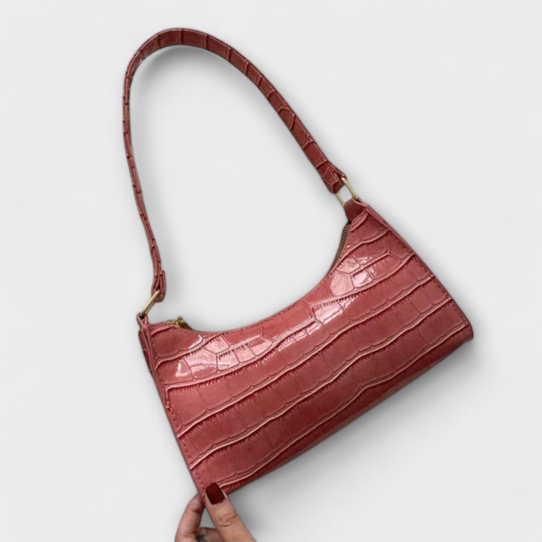 Women's Shiny Leather Bag with Spacious Interior for Work