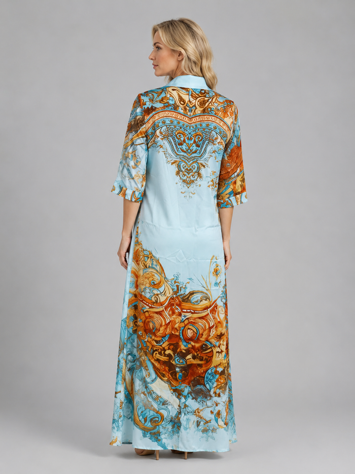 Women’s Shirt Maxi Dress with Button Front