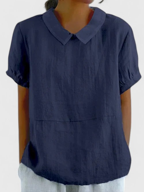 Women's Shirt with Peter Pan Collar for Smart Casual Wear