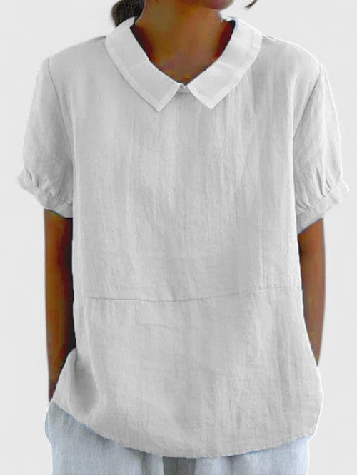 Women's Shirt with Peter Pan Collar for Smart Casual Wear