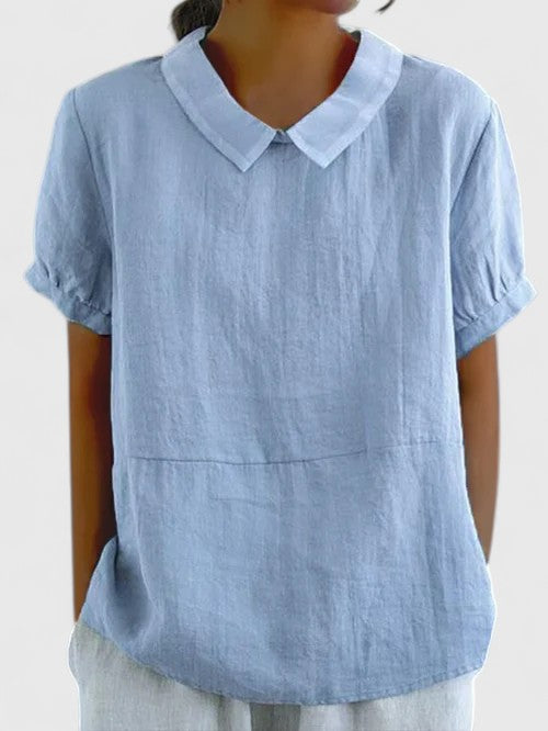 Women's Shirt with Peter Pan Collar for Smart Casual Wear
