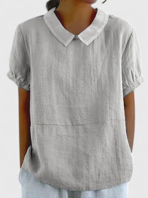 Women's Shirt with Peter Pan Collar for Smart Casual Wear