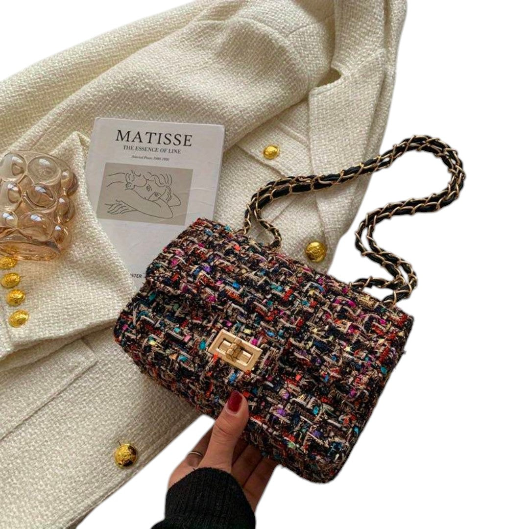Women's Shoulder Bag with Textured Pink Weave for Day-Night