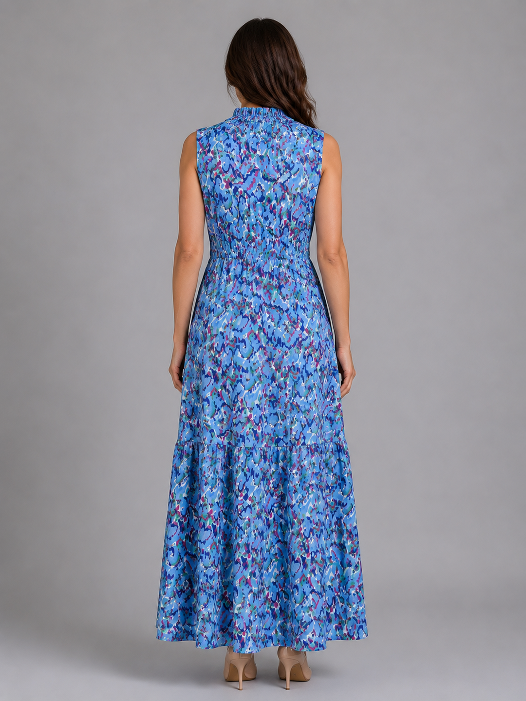 Women’s Sleeveless Maxi Dress with Tassel Neckline