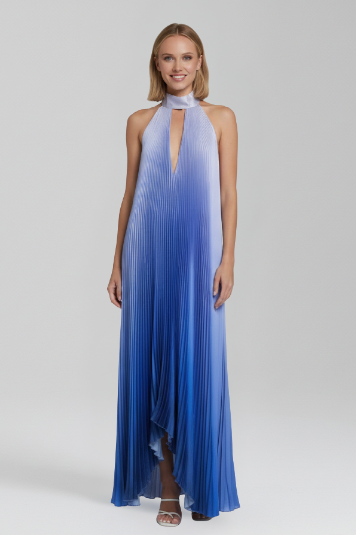 Women's Sleeveless Pleated Maxi Dress for Summer Events