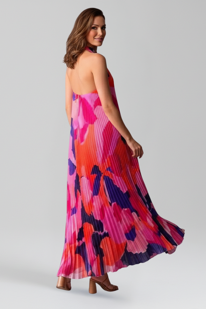 Women's Sleeveless Pleated Maxi Dress for Summer Events
