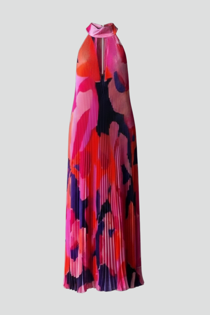 Women's Sleeveless Pleated Maxi Dress for Summer Events
