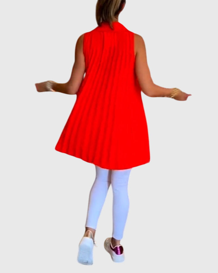 Women's Sleeveless Top with Ruffles for Smart Casual