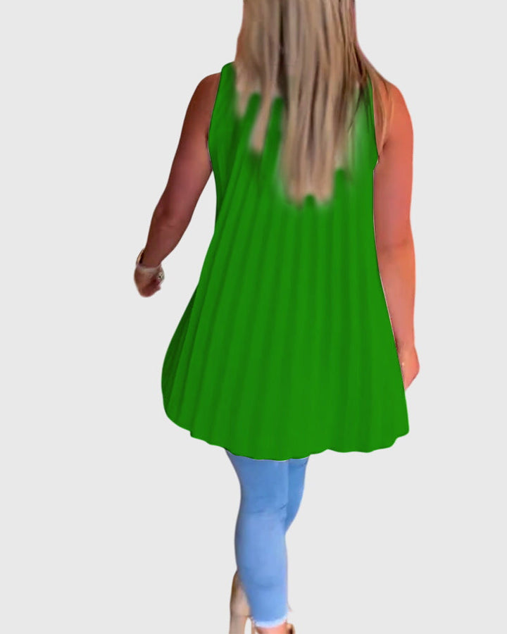 Women's Sleeveless Top with Ruffles for Smart Casual