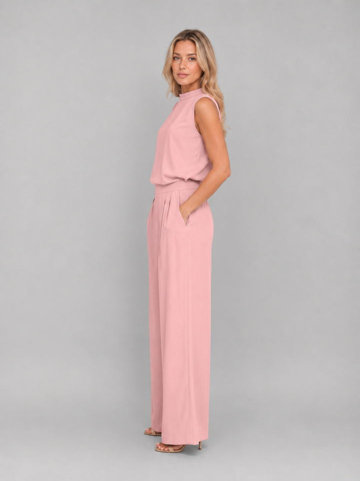 Women’s Sleeveless Wide-Leg Co-Ord with High-Neck Top