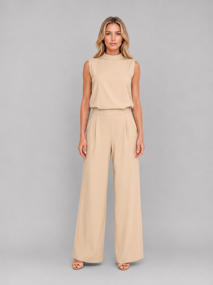 Women’s Sleeveless Wide-Leg Co-Ord with High-Neck Top