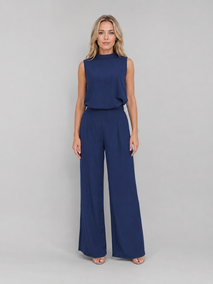 Women’s Sleeveless Wide-Leg Co-Ord with High-Neck Top