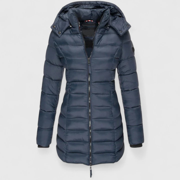 Women's Slim-Fit Parka with Detachable Hood for Winter