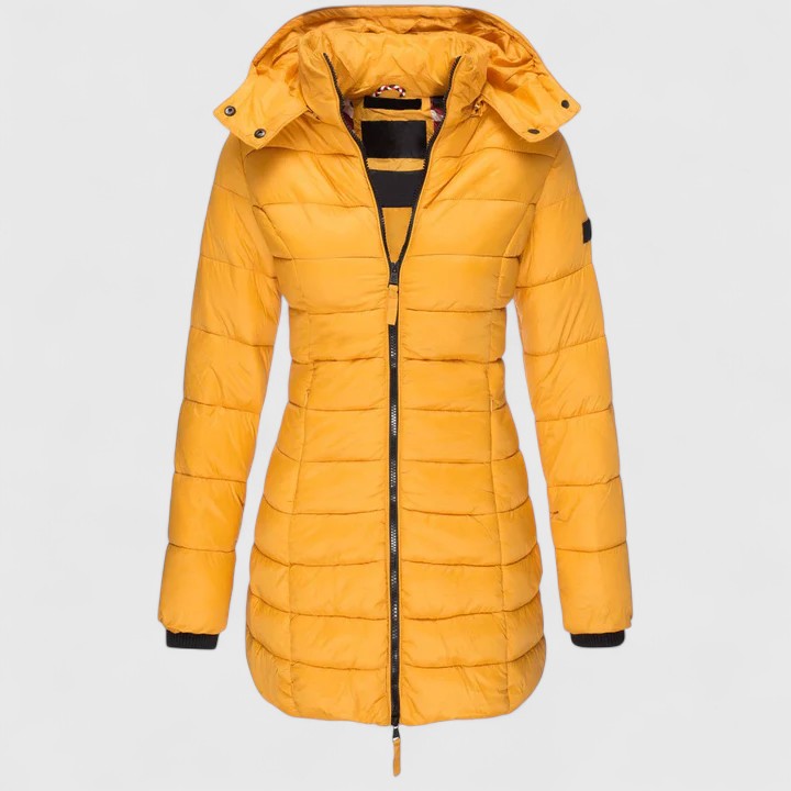 Women's Slim-Fit Parka with Detachable Hood for Winter