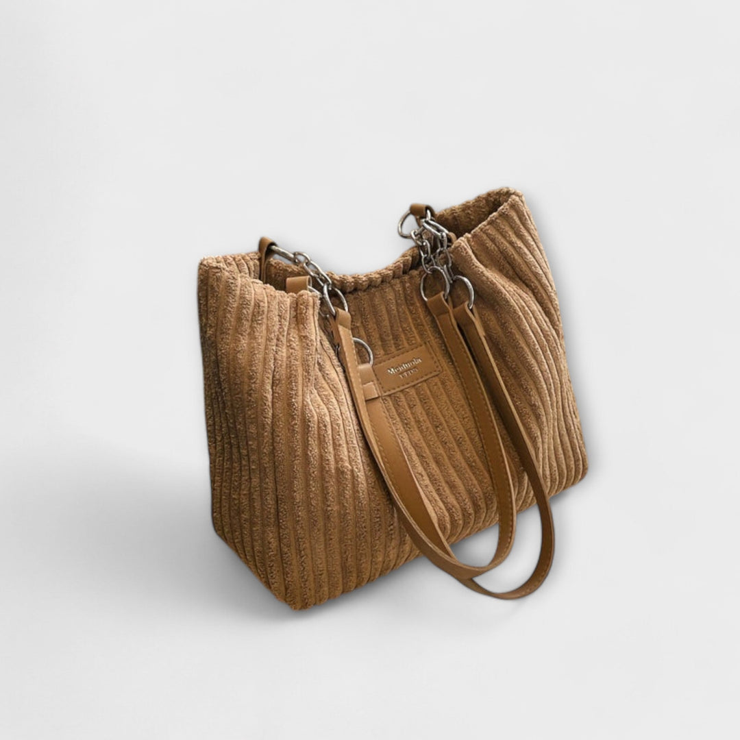 Women's Soft Cord Shoulder Bag with Adjustable Strap Daily