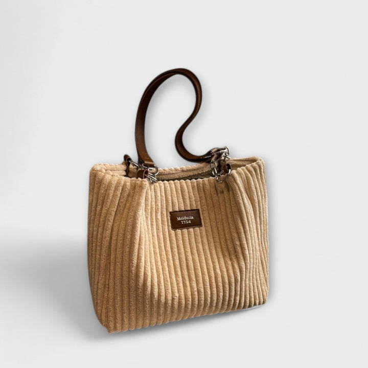 Women's Soft Cord Shoulder Bag with Adjustable Strap Daily