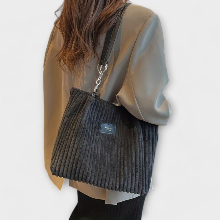 Women's Soft Cord Shoulder Bag with Adjustable Strap Daily