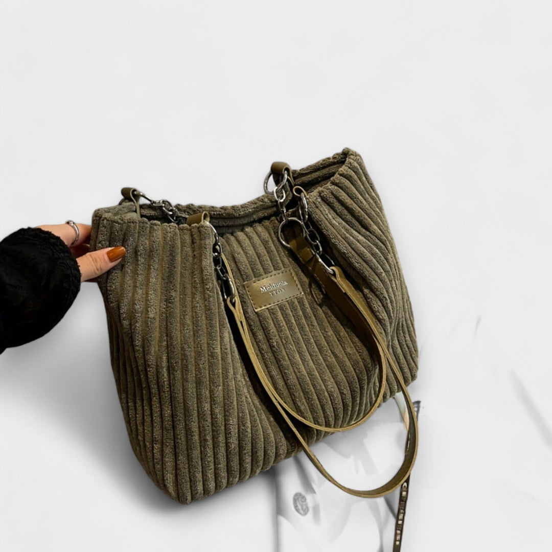 Women's Soft Cord Shoulder Bag with Adjustable Strap Daily