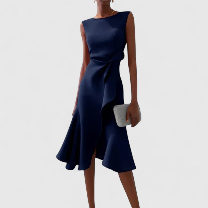 Women's Sophisticated Dress with Draping for Occasions