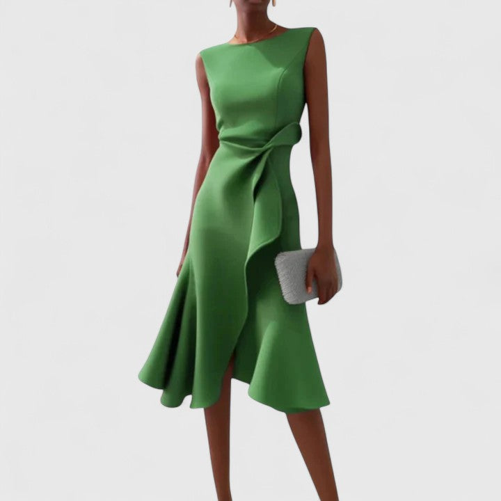 Women's Sophisticated Dress with Draping for Occasions