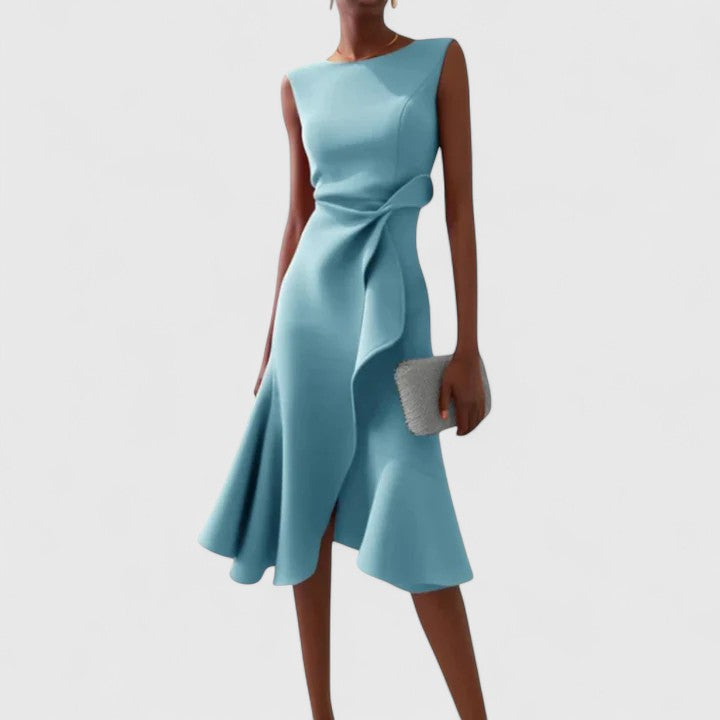 Women's Sophisticated Dress with Draping for Occasions