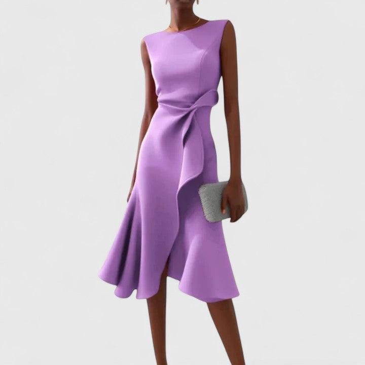 Women's Sophisticated Dress with Draping for Occasions