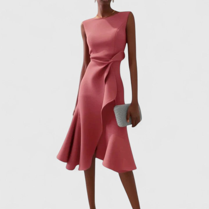 Women's Sophisticated Dress with Draping for Occasions