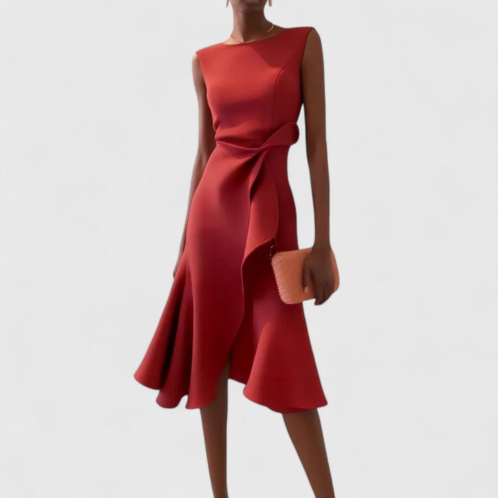 Women's Sophisticated Dress with Draping for Occasions