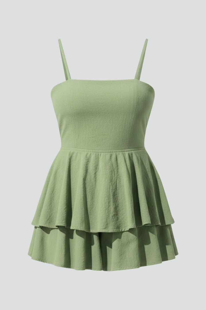 Women's Spaghetti Strap Mini Dress with Flared Skirt