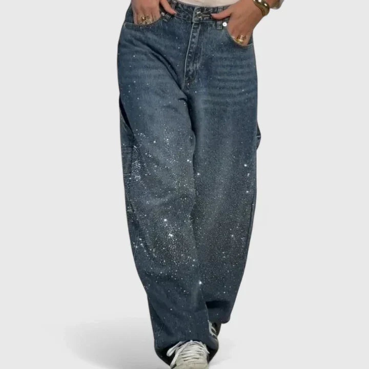 Women's Starry Trousers with Crystal Shine for Events
