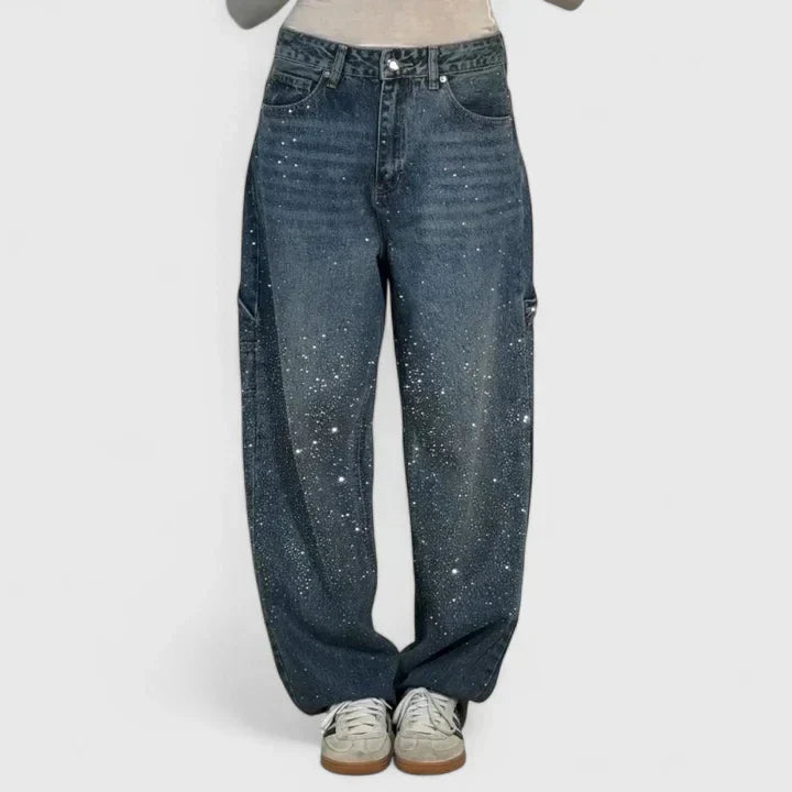 Women's Starry Trousers with Crystal Shine for Events
