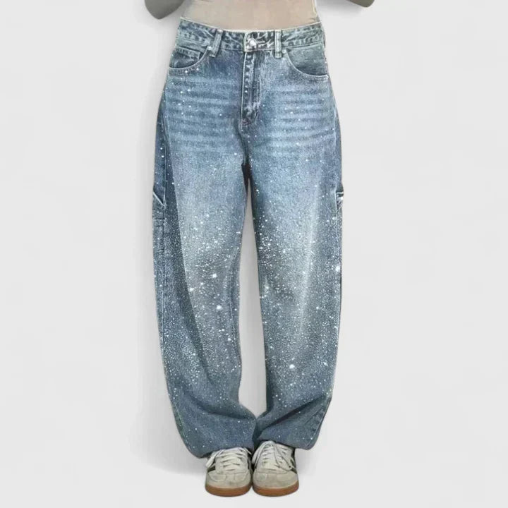 Women's Starry Trousers with Crystal Shine for Events
