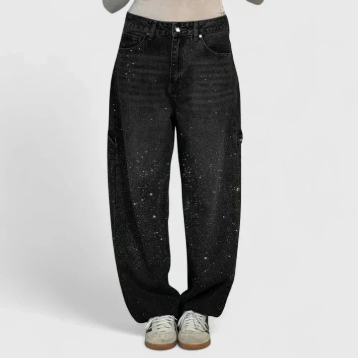 Women's Starry Trousers with Crystal Shine for Events
