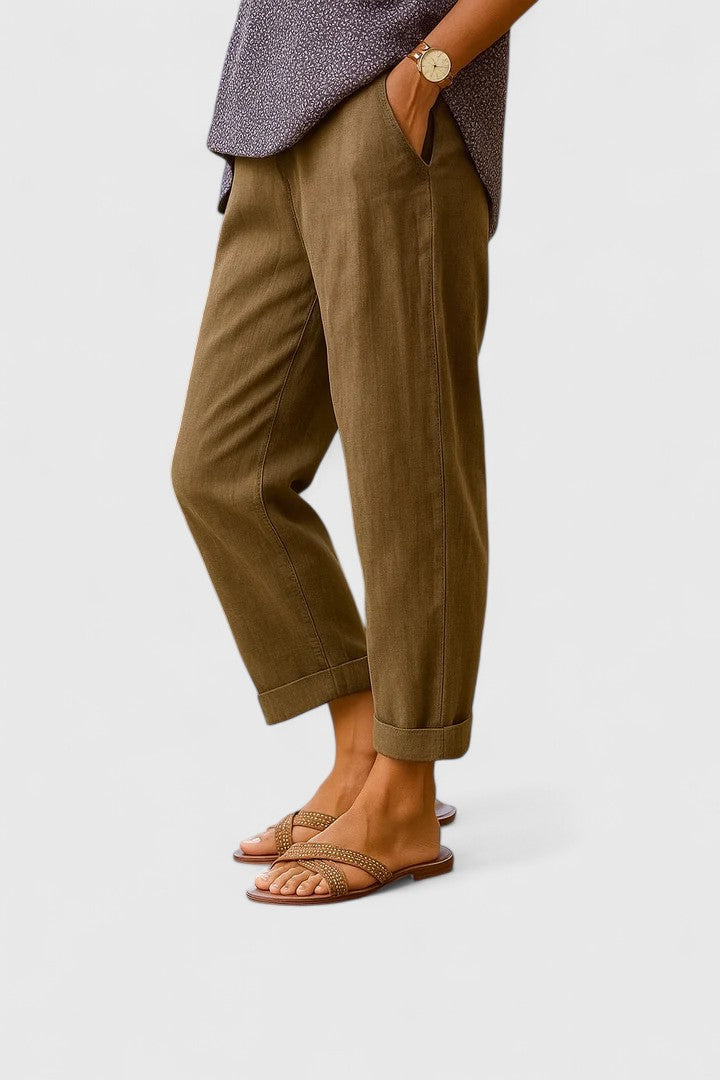 Women's Straight-Leg Trousers with Breathability for Summer