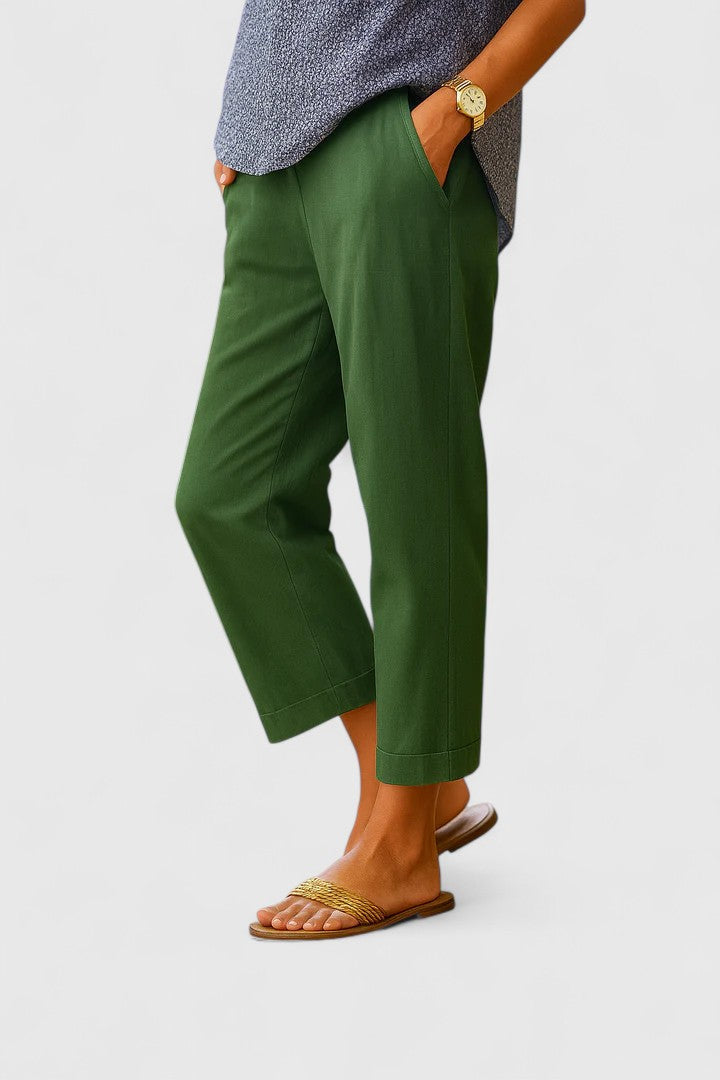 Women's Straight-Leg Trousers with Breathability for Summer
