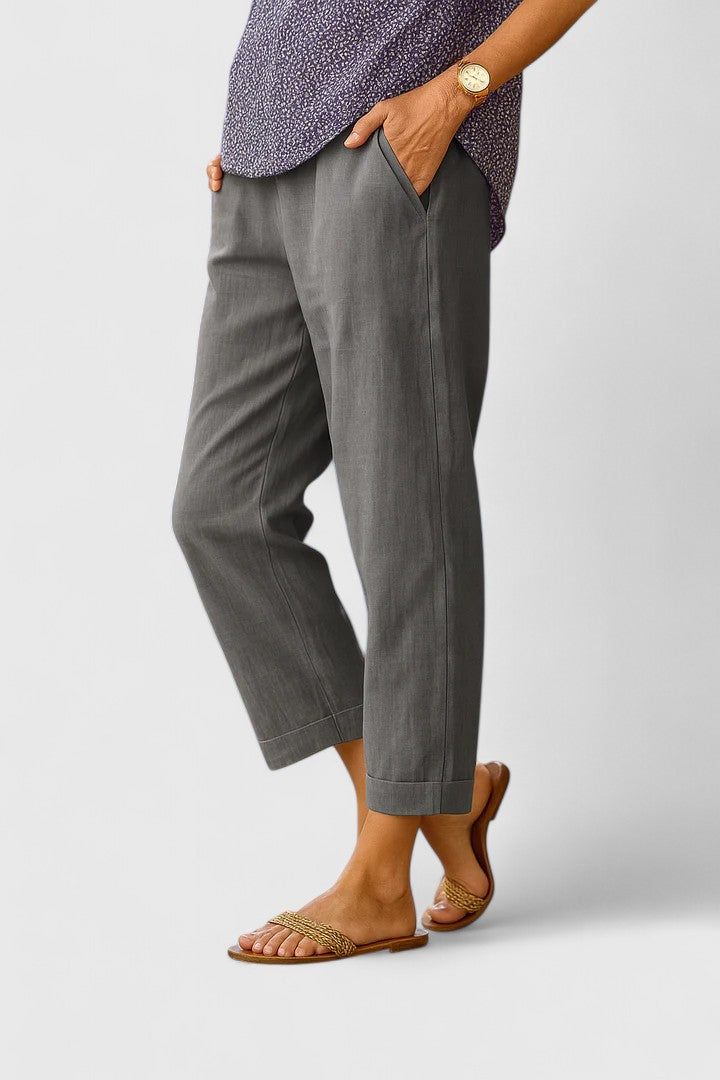 Women's Straight-Leg Trousers with Breathability for Summer