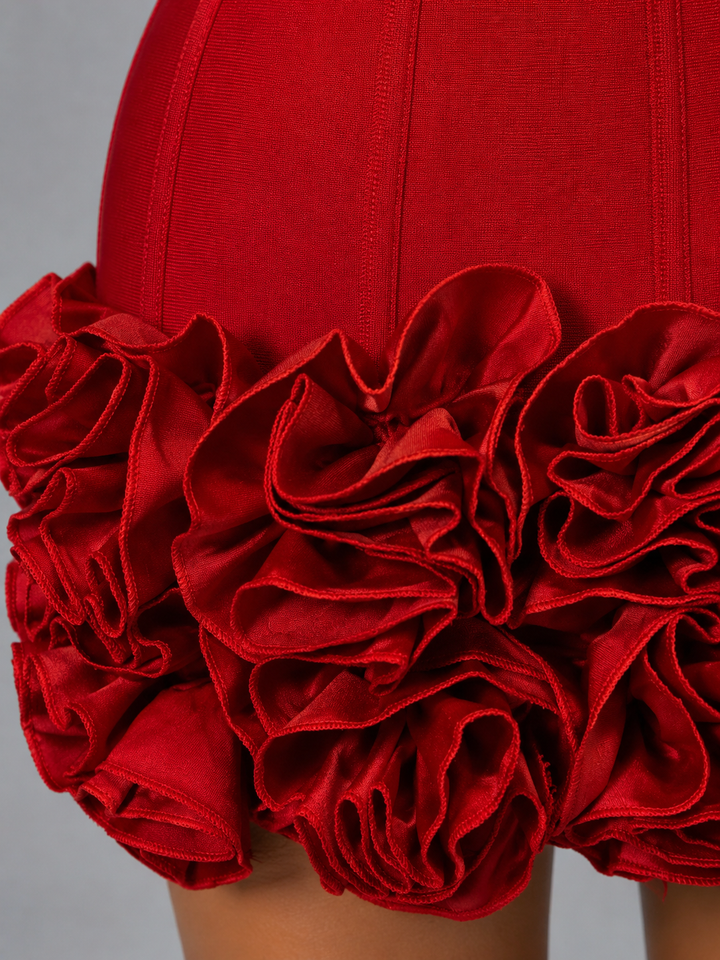 Women’s Strapless Corset Dress with Ruffles