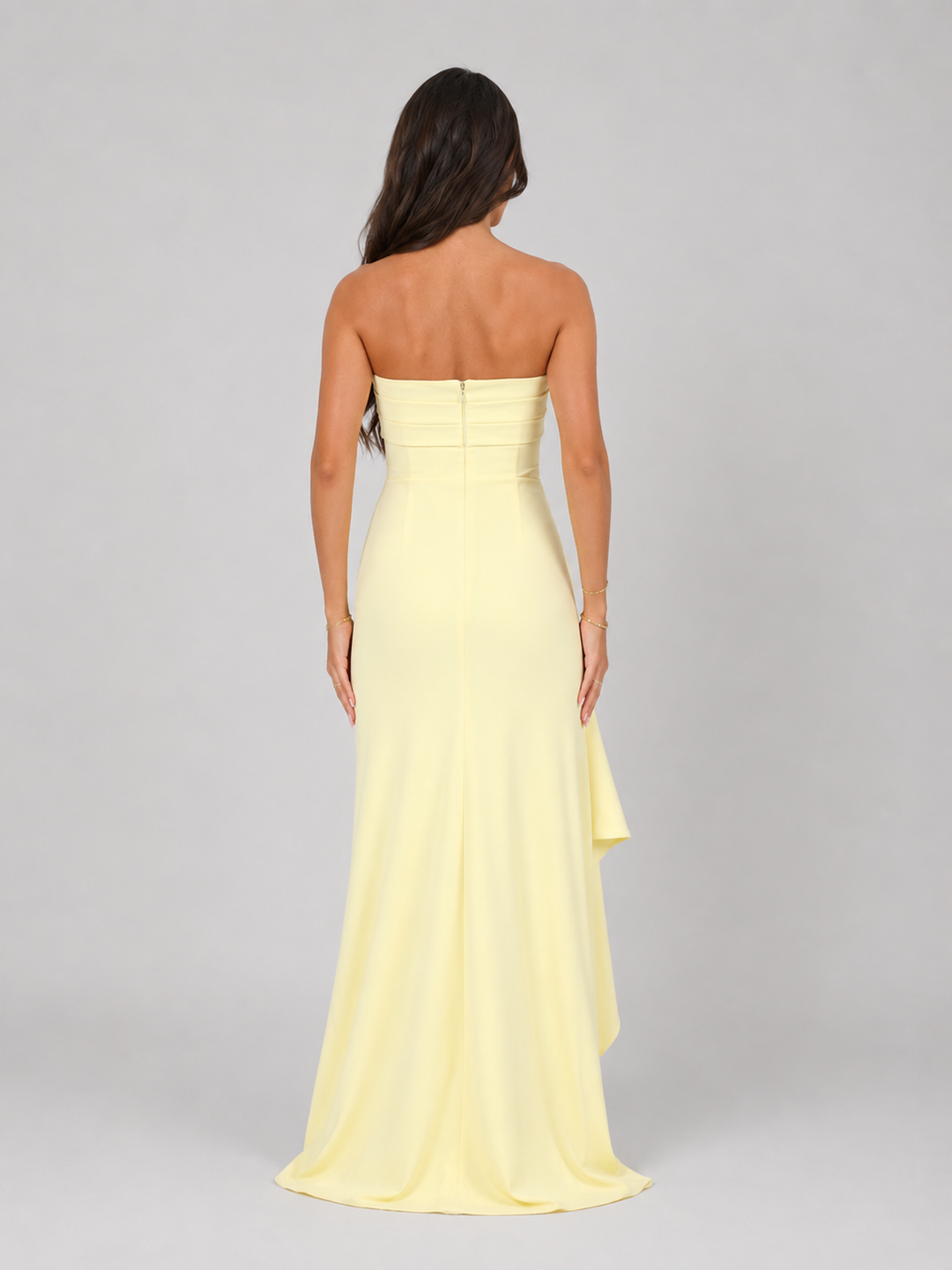 Women’s Strapless Maxi Dress with Ruched Bodice