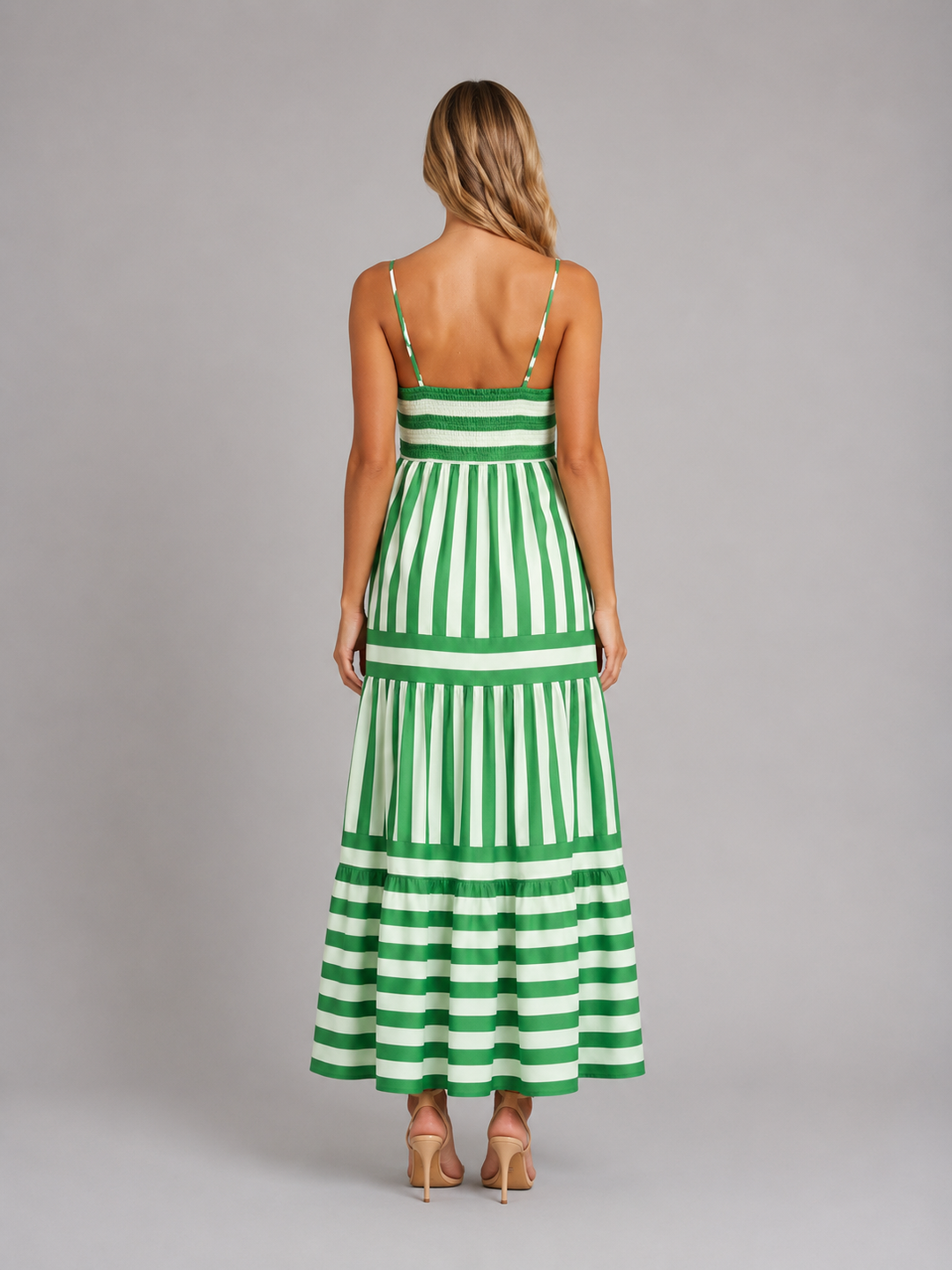 Women’s Strappy Maxi Dress with Tiered Skirt