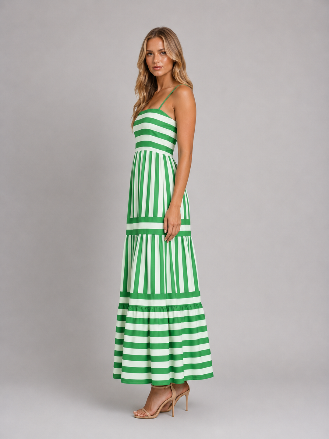 Women’s Strappy Maxi Dress with Tiered Skirt