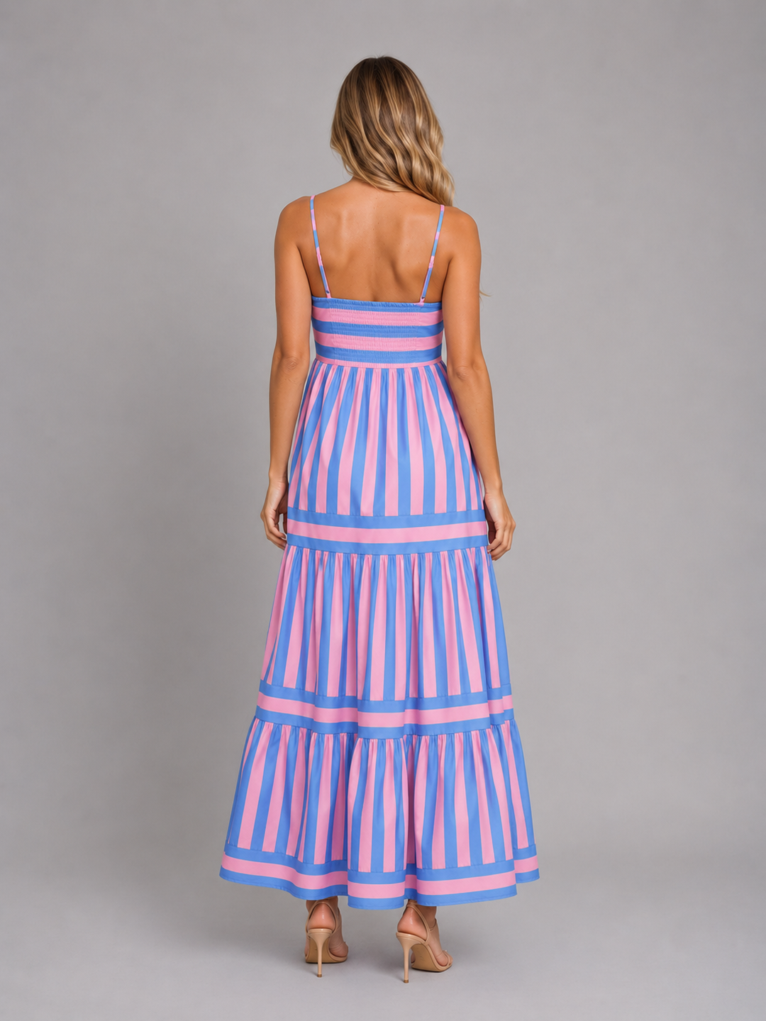 Women’s Strappy Maxi Dress with Tiered Skirt