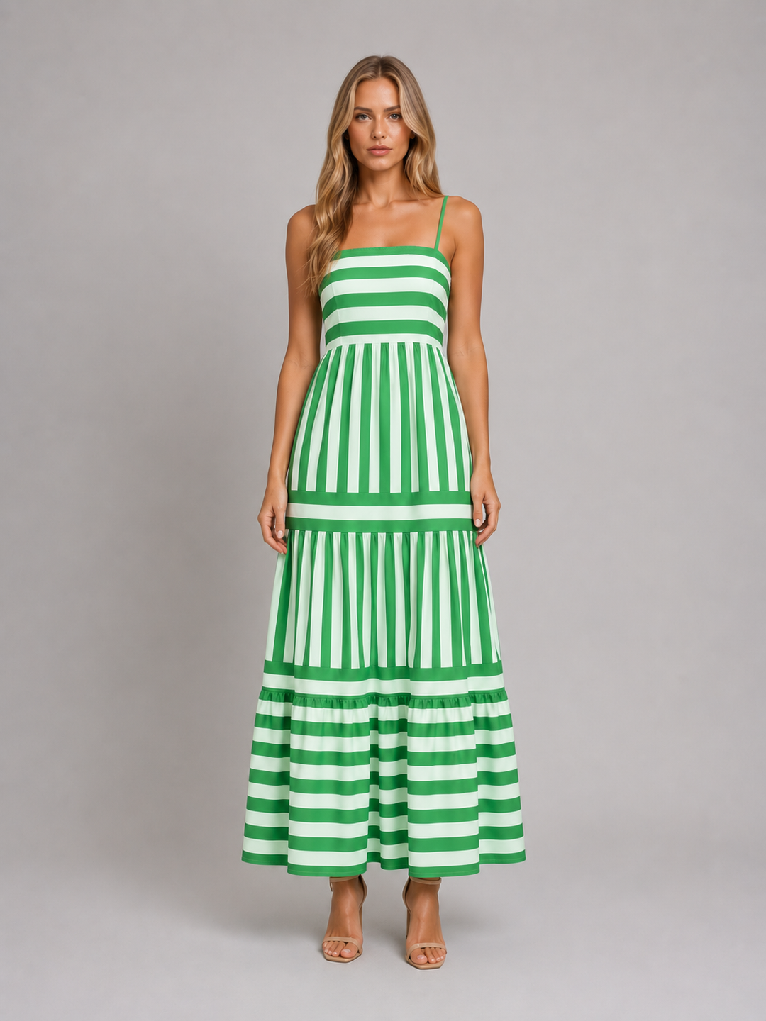 Women’s Strappy Maxi Dress with Tiered Skirt