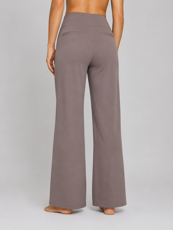 Women’s Stretch Straight-Leg Trousers with High-Waist