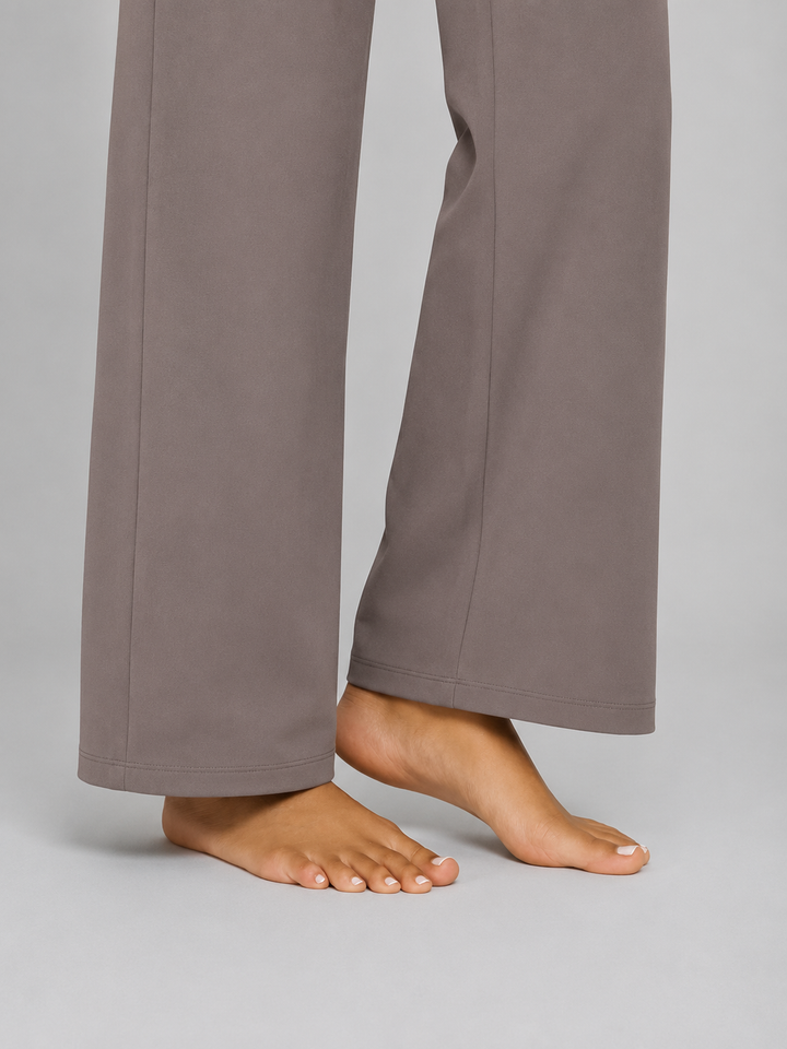 Women’s Stretch Straight-Leg Trousers with High-Waist